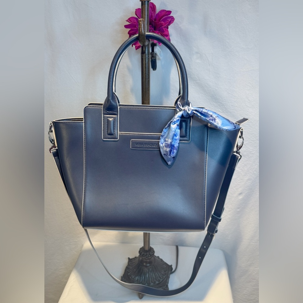 Vera Bradley Navy Satchel with Blue Scarf